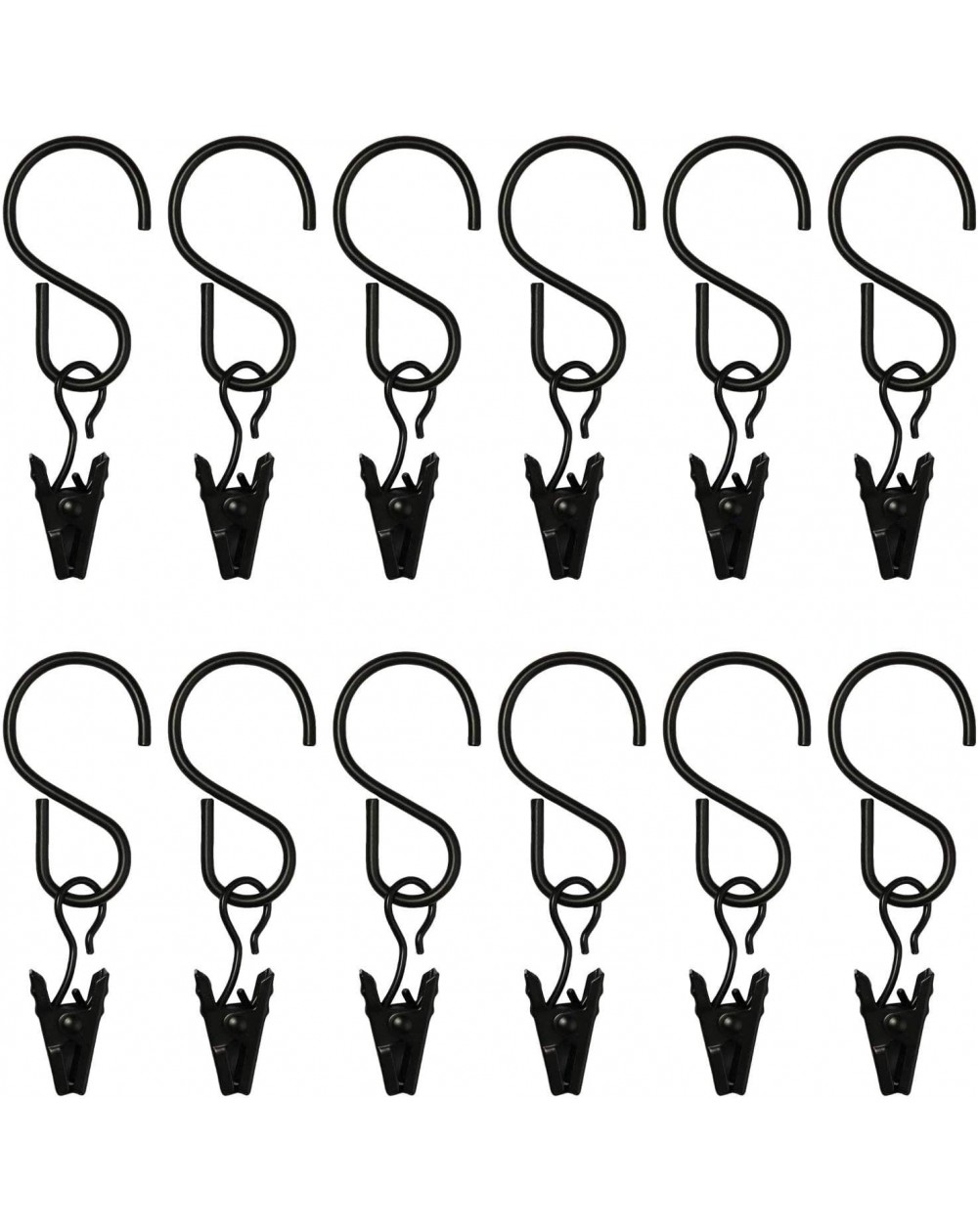Outdoor Lighting Hooks 40 Pack Shower Curtain Rings Lighted Photo Clips String Lights with Hanging Hook Multifunction Hangers...