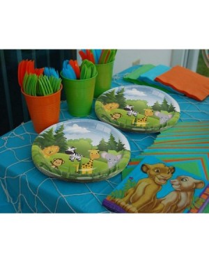 Party Packs Jungle Safari Animal Friends Birthday Party Supplies Pack for 16 Guests Including Lunch Dinner Plates- Dessert Pl...