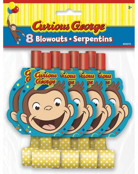 Party Packs BashBox Curious George Birthday Party Favors Pack for 8 Guests Including Kids Hats and Blowouts - CJ18HYXYADN $12.40
