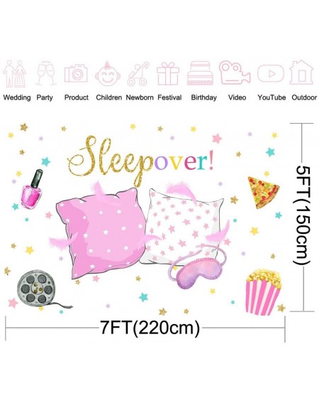 Banners Sleepover Party Backdrop Sleepover Pajamas Pillow Fight Pink Girl Party Decorations Slumber Party Banner Photography ...