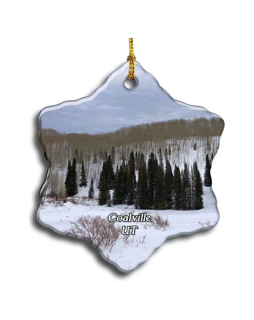 Ornaments Coalville Snowmobiling Utah USA America Christmas Ceramic Ornament Xmas Tree Decor Souvenirs Double Sided Snowflake...