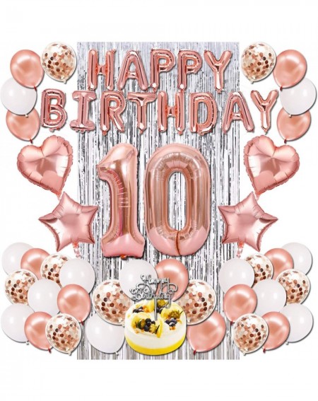 Balloons 10th Birthday Decorations Party Supplies- Sweet 10 Birthday Decorations for Girls Rose Gold Happy Birthday Balloons ...