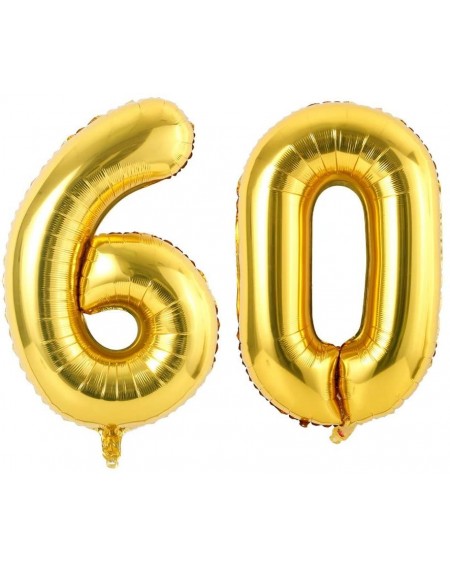Balloons Gold Number Balloons- 60th Birthday Party Decorations Balloons Foil Helium Balloons 32 Inch (60) - 60 - C718WY86I50 ...