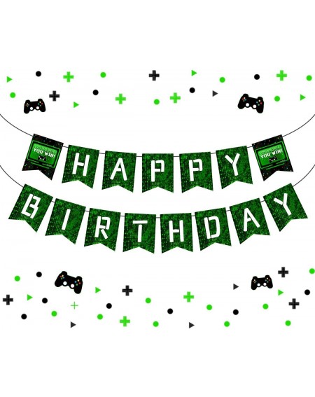Banners Game Birthday Banner - Video Game Party Supplies Bunting Garland for Boys Kids Gamer Gaming Themed Party Decorations ...