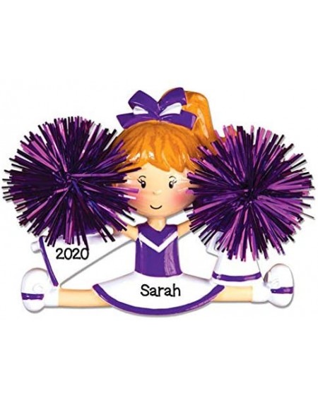 Ornaments Personalized Christmas Ornaments Sports- Cheerleader (Purple) / Personalized by Santa/Personalized Cheerleader Chri...