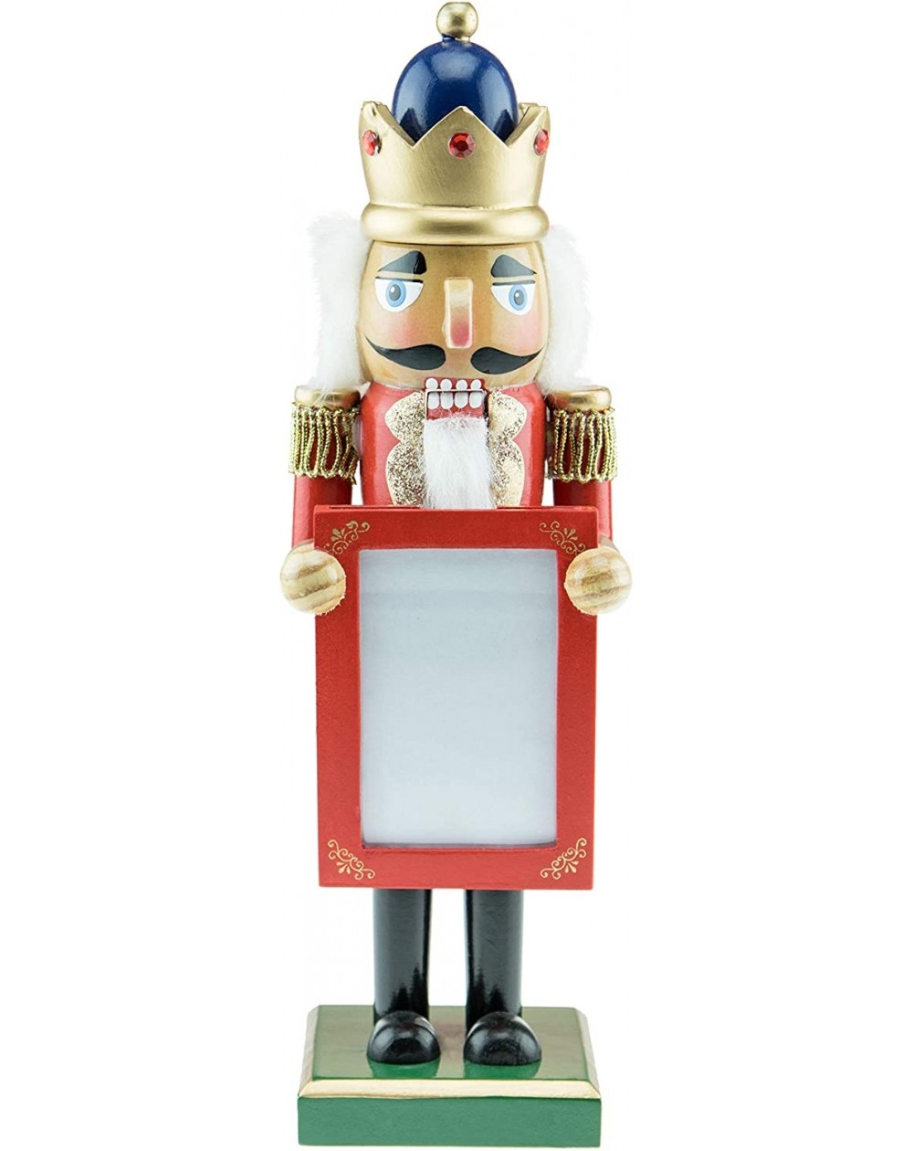 Nutcrackers Wooden Nutcracker Picture Frame - Fits 3.25 inch x 2.5 inch Picture - Traditional Festive Christmas Decor - 10 in...