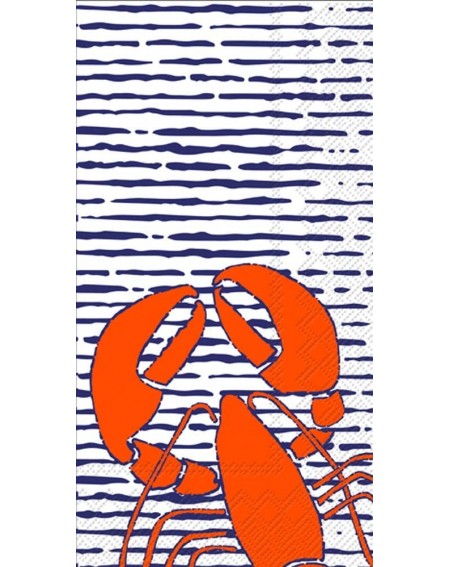 3-Ply 16-Count Guest Towel Buffet Paper Napkins- 8.5 x 4.5-Inches- Waterline Lobster - Waterline Lobster - C7192OEU83X