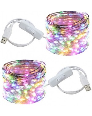 Outdoor String Lights Fairy Lights USB Plug Power 66Ft 200 LED Silver Wire Starry String Lights with ON/Off Switch for Bedroo...