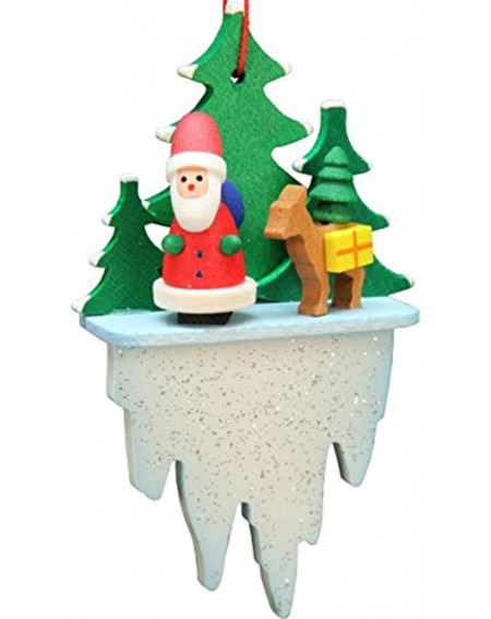 Nutcrackers 10-0627 Christian Ulbricht Ornament - Santa and Deer Icicle - 3" H x 1.75" W x .75" D- White - CG185G4GGNS $43.99