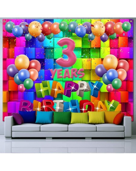 Banners 3rd Birthday Decorations for Boys-Happy 3rd Birthday Banner-Little Kids 3rd Birthday Party Supplies-2nd Birthday Yard...