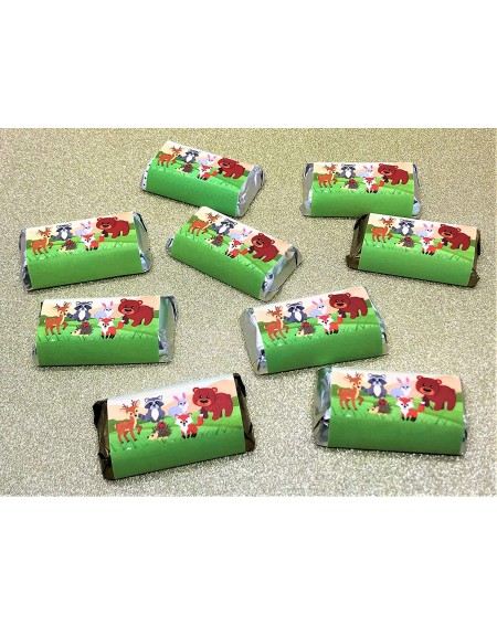 Favors 60 Forest Animals Miniatures Candy Bar Wrapper- Woodland Creatures Mini Candy Bar Stickers for Baby Shower or Birthday...
