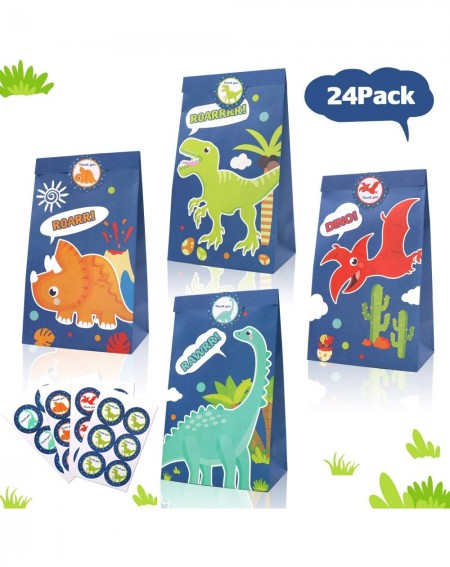 Party Packs 24 Pack Dinosaur Goodie Candy Treat Bags Dino Kids Birthday T-Rex Roar Party Favor Supplies-Including Thank You S...