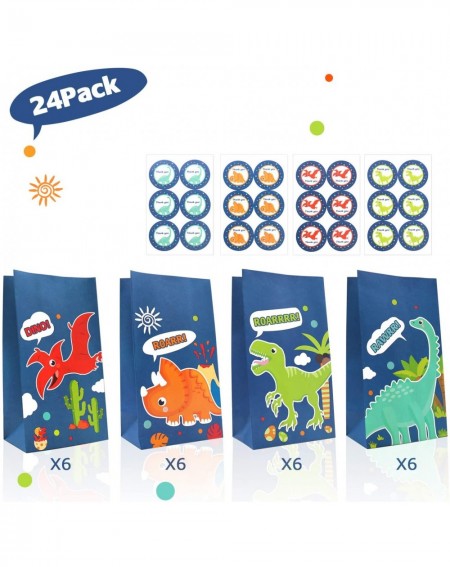Party Packs 24 Pack Dinosaur Goodie Candy Treat Bags Dino Kids Birthday T-Rex Roar Party Favor Supplies-Including Thank You S...