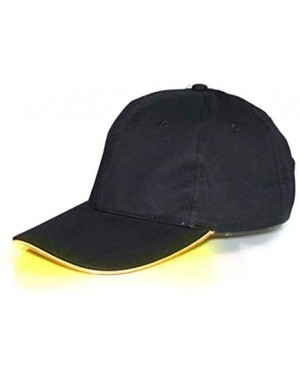 Party Hats LED Light-up Baseball Cap Glow Party Hat for Halloween - Black Cap W/ Yellow Light - CT198R23M5L $11.00