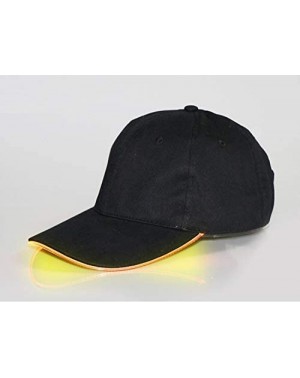 Party Hats LED Light-up Baseball Cap Glow Party Hat for Halloween - Black Cap W/ Yellow Light - CT198R23M5L $11.00