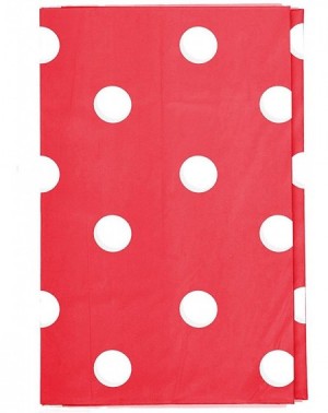 Tablecovers Table Cloth- 12 Pack- Red Polka Dot- 54" x 108"- Rectangular Waterproof Plastic Tablecloth- Reusable Heavy Duty P...