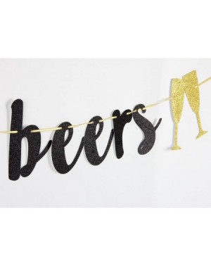 Banners & Garlands Cheers & Beers Banner Black Glitter Cheers to 2020 Banner-Happy New Year-Happy Birthday- Wedding- Bachelor...