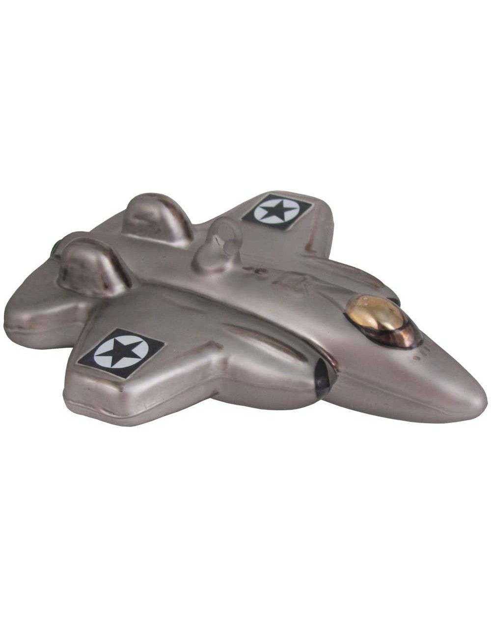 Ornaments Silver Fighter Jet Christmas Holiday Glass 5 Inch Ornament - Jet - C211ZP85RI9 $12.05