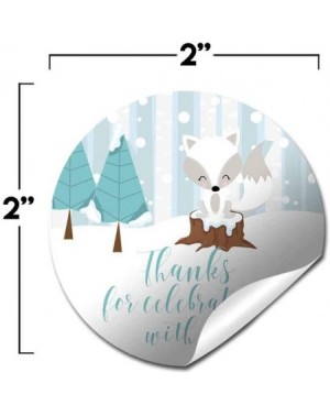 Favors Arctic Winter Fox Birthday Thank You Sticker Labels for Kids- 40 2" Party Circle Stickers by AmandaCreation- Great for...