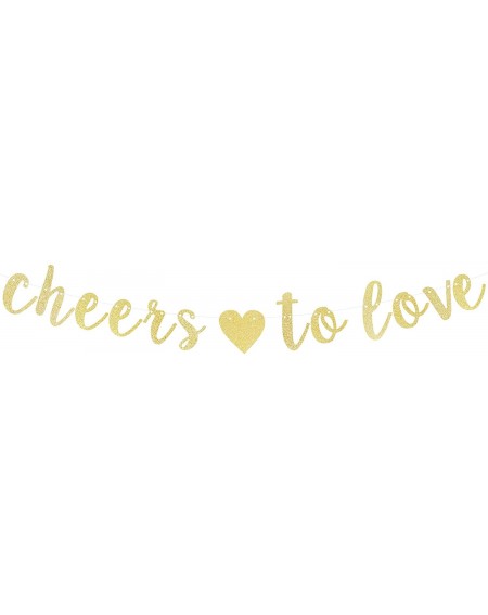 Banners Cheers to Love Gold Glitter Bunting Banner Perfect for Wedding Engagement Anniversary Bridal Shower Party Gift Decora...