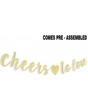 Banners Cheers to Love Gold Glitter Bunting Banner Perfect for Wedding Engagement Anniversary Bridal Shower Party Gift Decora...