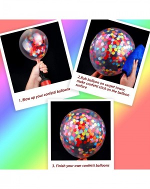 Balloons 50 Pieces Rainbow Multicolor Confetti Balloons 12 Inches Latex Balloon with Bright Colorful Confetti Pre-Filled for ...