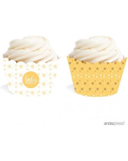 Favors Twinkle Twinkle Little Star Yellow Baby Collection- Cupcake Wrappers- 20-Pack - Cupcake Wrappers - CU183262G3N $24.57