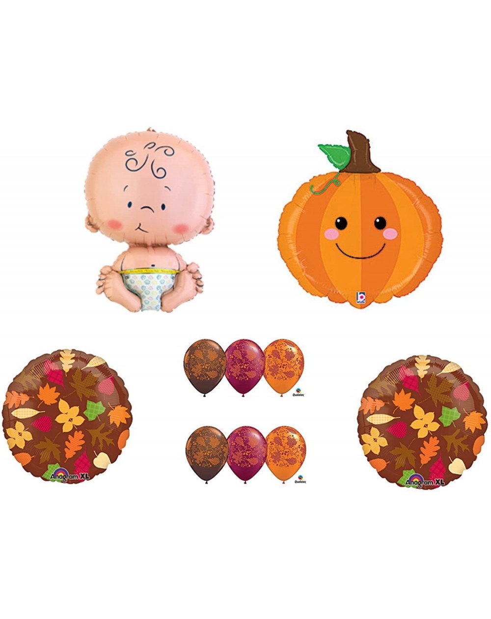 Balloons Cutest Lil Little Pumpkin in The Patch Fall Baby Shower Party Balloons Decorations Supplies - CS1268D7YML $23.57