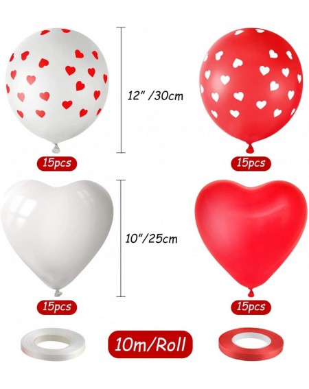 Balloons 60 Pack Heart Balloons Decorations Kit for Valentines Day 4 Style Heart Shape Latex Balloons Heart Printed Valentine...