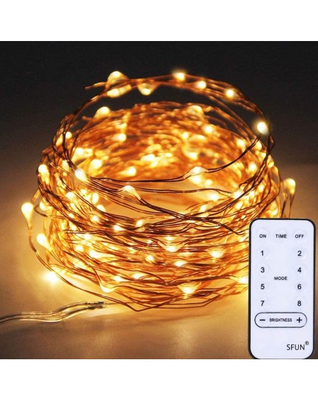 Indoor String Lights USB Powered Fairy String Lights with Remote Control 33ft 100LED 8 Modes for Valentine's Day Wedding Part...