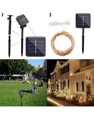 Outdoor String Lights Solar Powered Copper Wire Led String Lights- 33FT 100 LEDs Waterproof 8 Modes Decorative Fairy Lights f...