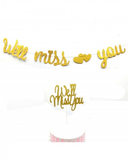 Banners & Garlands Gold Glitter We Will Miss You Banner Cake Topper Retirement Party Decorations Retirement Banner/Retirement...
