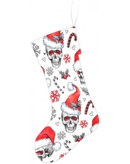 Stockings & Holders Skulls in Santa Hat Christmas Stocking for Family Xmas Party Decoration Gift 17.52 x 7.87 Inch - Multi1 -...