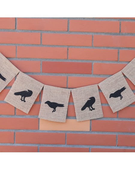 Banners Halloween Banner Crow Flags Bunting Garland Flags Indoor Outdoor Decoration for Festival Party 2M - CT18H58Z4AX $7.32