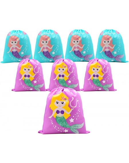 Party Packs Mermaid Drawstring Bags Under the Sea Party Supplies Decorations Gifts Goody Bag for Kids Girls Boys-8 Packs - CX...
