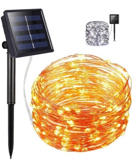 Outdoor String Lights Solar Copper Wire String Light- Indoor LED Lights- 8 Functions- 32ft 100LEd- 65ft 200LED- Outdoor Water...