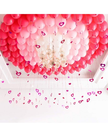 Balloons 100 Pack 12" Balloons- Valentines Day Decorations- Balloons Red Pink and White Bling Foil Heart Shape Hanging Weddin...