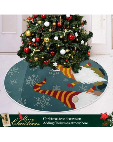 Tree Skirts Christmas Cute Gnome Christmas Tree Skirt for Christmas Party Holiday Decorations 47.2 Inch - Christmas Cute Gnom...