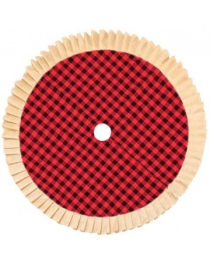 Tree Skirts Red Plaid Christmas Tree Skirt - Red 48 inch Tree Mat Adds A Joy- Peace and Lovely Atmosphere to The Decoration o...