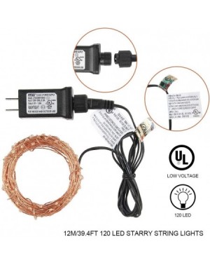 Outdoor String Lights Indoor/Outdoor String Lights- Fairy Lights Plug in 120 LEDs 39.4ft Christmas Lights Decorative lights f...
