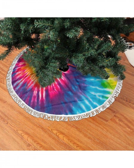 Tree Skirts Christmas Tree Skirt-Abstract Swirl Design Tie Dye Xmas Tree Skirt for Party Holiday Decorations Xmas Ornaments 3...