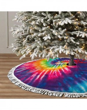 Tree Skirts Christmas Tree Skirt-Abstract Swirl Design Tie Dye Xmas Tree Skirt for Party Holiday Decorations Xmas Ornaments 3...