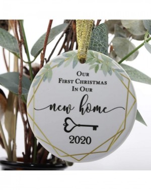 Ornaments Two-Side Printed Ceramic New Home 2020 Ornament- Our First Christmas in Our New Home 2020 Christmas Ornament- House...