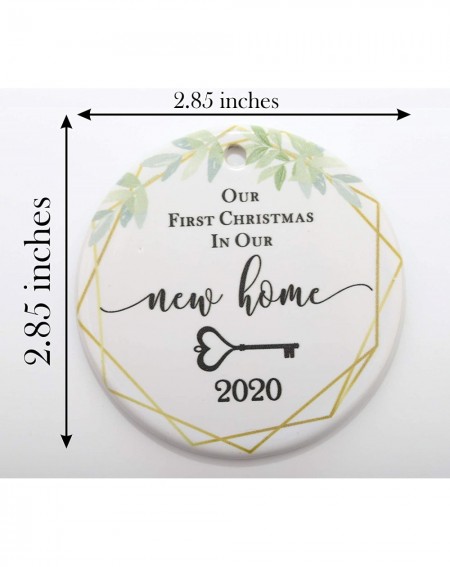 Ornaments Two-Side Printed Ceramic New Home 2020 Ornament- Our First Christmas in Our New Home 2020 Christmas Ornament- House...