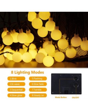 Outdoor String Lights Solar String Lights- 60 LED 36Ft Fairy Lights with Remote Timer Outdoor 8 Lighting Modes Waterproof for...