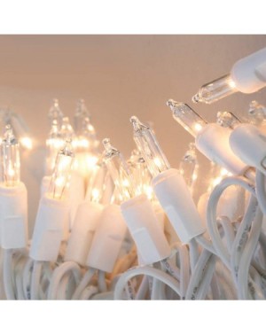 Indoor String Lights 100 Counts Bright Clear Mini Christmas Tree Lights. White Wire String Light for Decoration. End to End C...