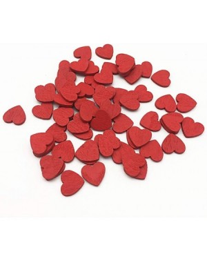 Confetti Wall Sticker Hearts Shaped Wood Crafts Wooden Chips Confetti Slices 100pcs 18mm New Year colloc ation(White) - White...