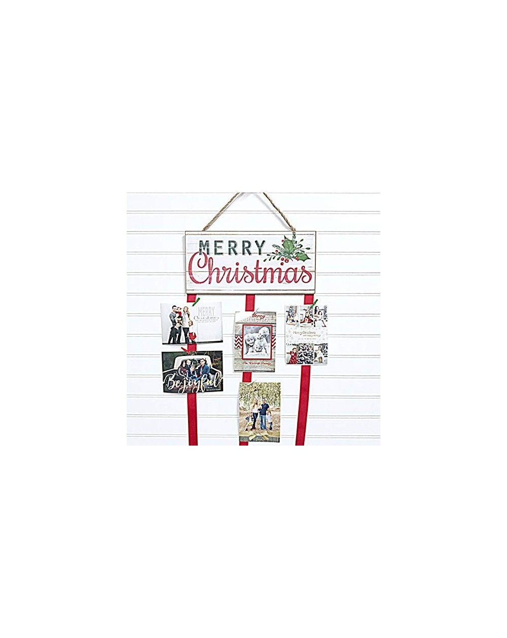 Stockings & Holders Christmas Card Holder - Merry Christmas (Holly) - CD18YTD8S3D $23.93