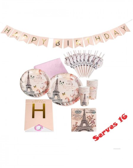 Party Packs 162 Piece Paris Party Decorations and Supplies for Birthdays and - Serves 16 Guests - CU192M7OIQ7 $30.68