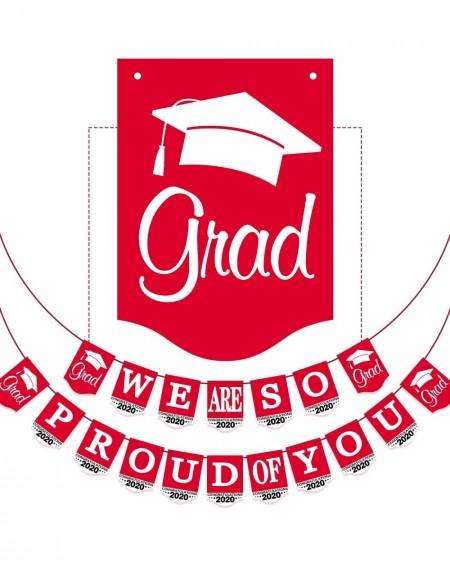 Banners & Garlands 2020 Red Graduation Banner - No DIY Required Graduation Congrats Grad Party Supplies Decorations- Red Grad...